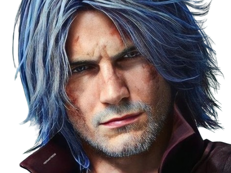 dante devil may cry 5 dmc dmc5 serieux concentre sang-froid capcom beau sparda zoom knifos