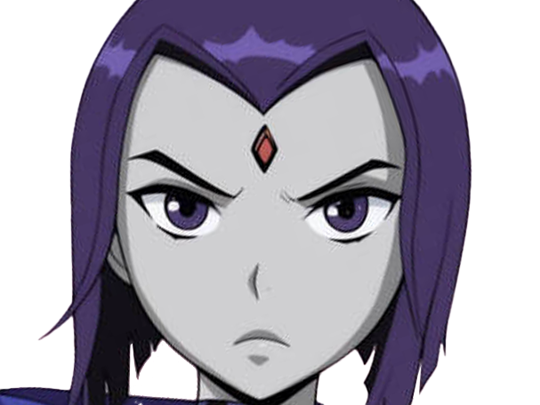 raven teen titans violet pourpre dc comics demi demone trichoporphyree indigo