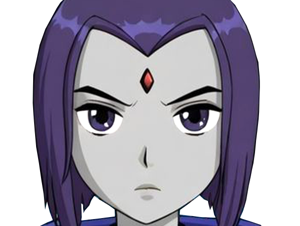 raven teen titans violet pourpre dc comics demi demone trichoporphyree indigo