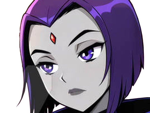 raven teen titans violet pourpre dc comics demi demone trichoporphyree indigo
