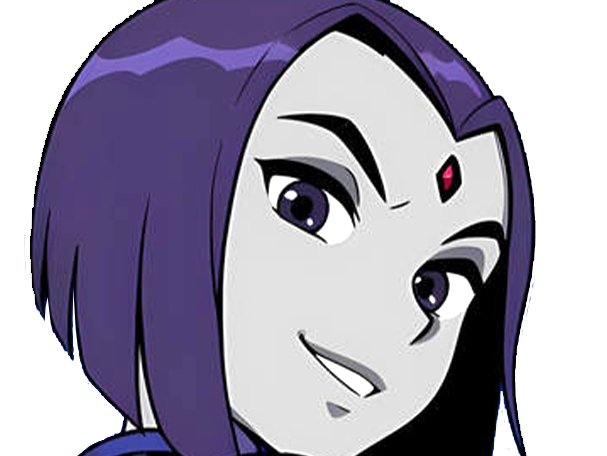 raven teen titans violet pourpre dc comics demi demone trichoporphyree indigo