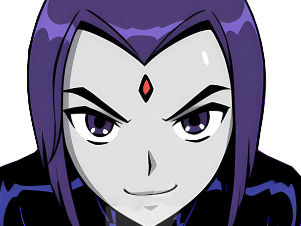 raven teen titans violet pourpre dc comics demi demone trichoporphyree indigo
