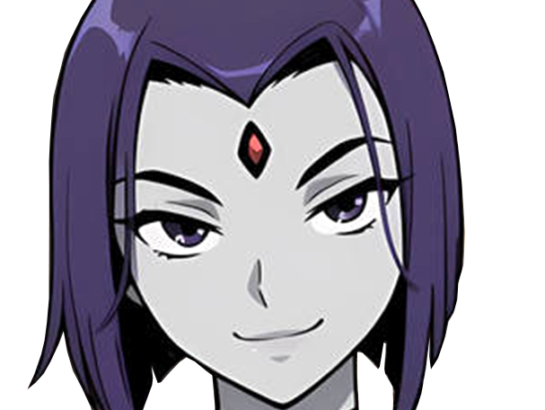 raven teen titans violet pourpre dc comics demi demone trichoporphyree indigo