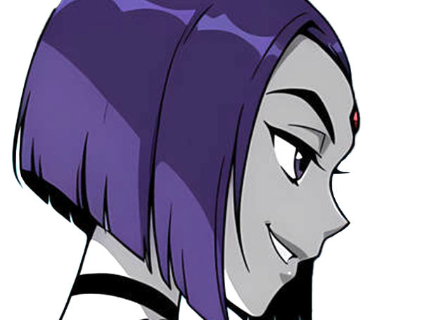 raven teen titans violet pourpre dc comics demi demone trichoporphyree indigo