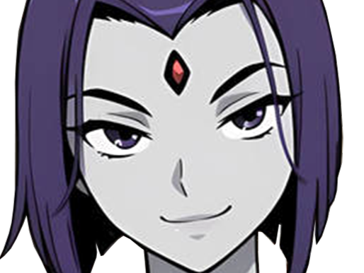 raven teen titans violet pourpre dc comics demi demone trichoporphyree indigo