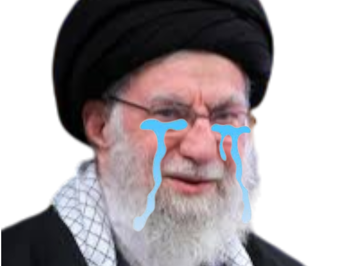 pleure chiale humiliation iran israel usa etats unis ali hosseini khamenei larme larmes