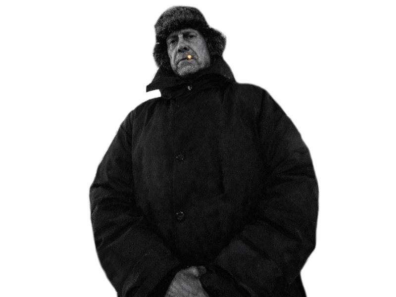 alain soral russie manteau parka alpha noir et blanc chad fume style sombre charisme