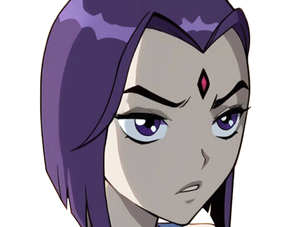 raven teen titans violet pourpre dc comics demi demone trichoporphyree indigo