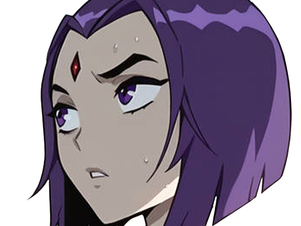 raven teen titans violet pourpre dc comics demi demone trichoporphyree indigo