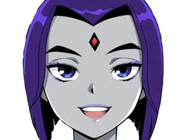 raven teen titans violet pourpre dc comics demi demone trichoporphyree indigo