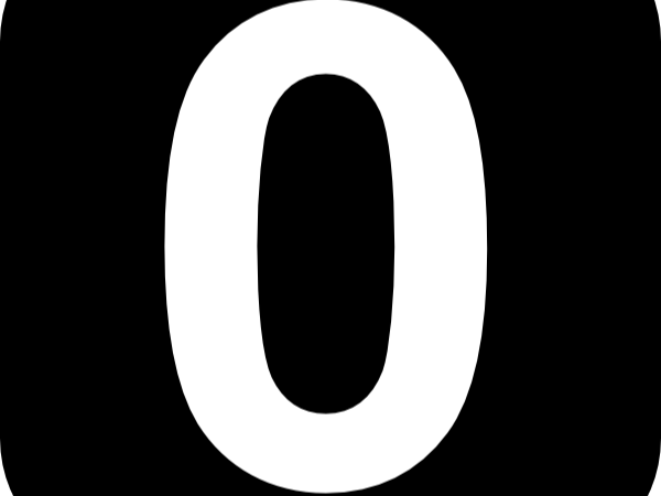 zero blanc fond noir bloop