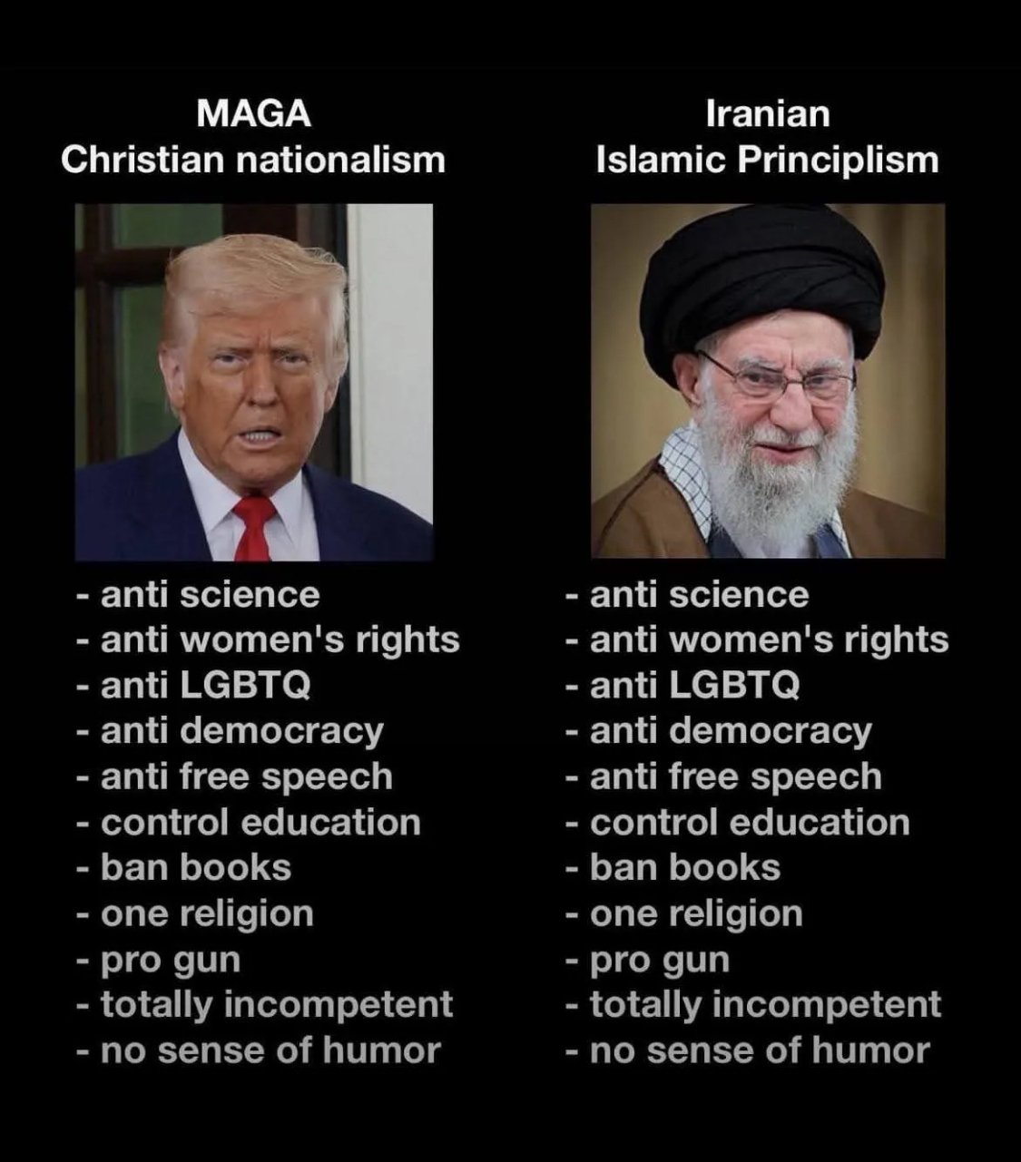 trump khomeney bible