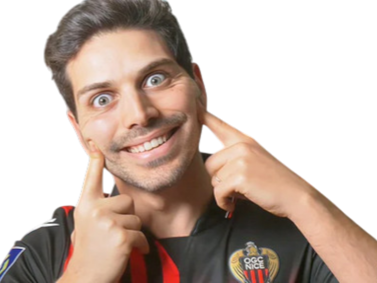 alex de castro supporter nicois ogc nice sourire force grimace