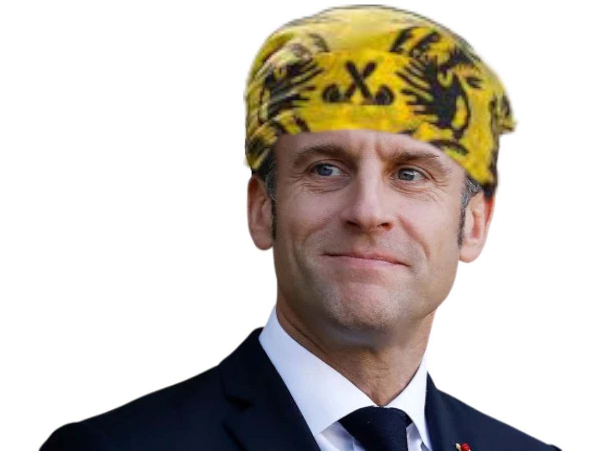 emmanuel macron koh lanta bandeau foulard rouge bandana