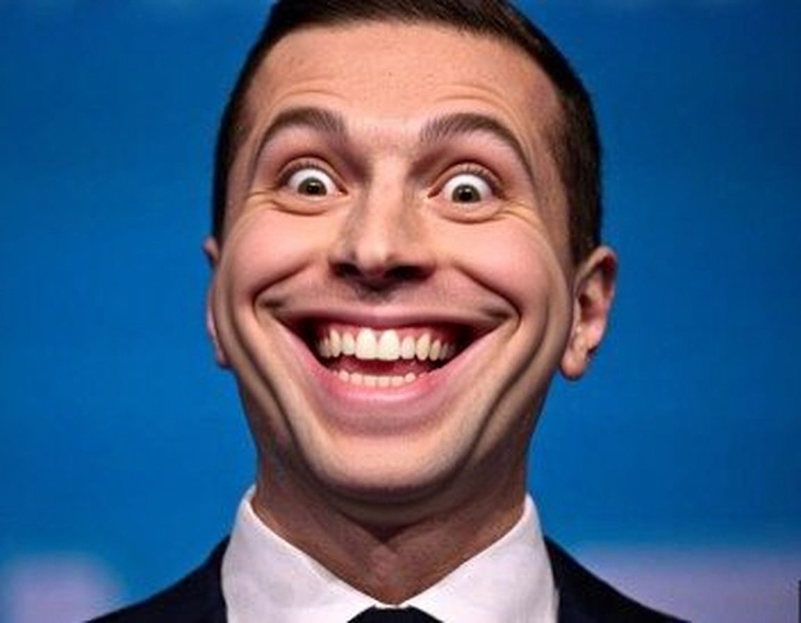 bardella content tare tarax zinzin zinzolin sourire dents clown politique