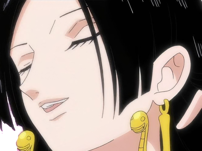 boa hancock one piece boucle oreille serpent cheveux noirs bloop
