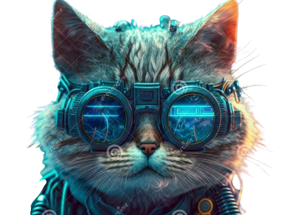 meta miaou chat cyber lunettes bleu ready blue beam futur kali yuga chad minou chibre
