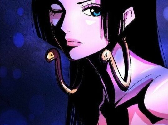 boa hancock one piece cheveux noirs boucle oreille serpent bloop
