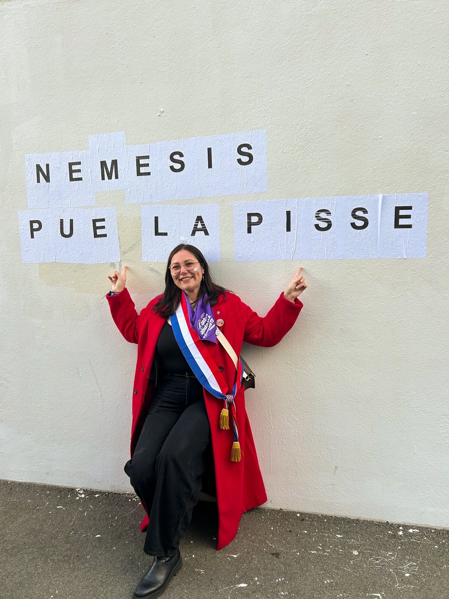 marie mesmeur nemesis lfi gauche droite pue pisse droit femmes meuf fille gaucho feministe affiche