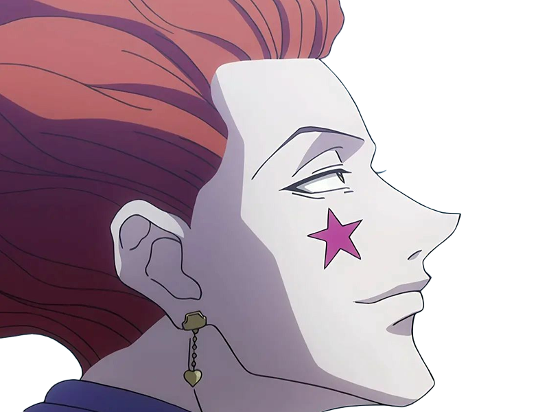 hisoka morow hunter x hunterxhunter anime manga cheveux-rouge yeux-jaunes clown magicien nen transformation assassin sociopathe
