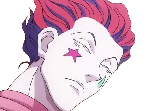 hisoka morow hunter x hunterxhunter anime manga cheveux-rouge yeux-jaunes clown magicien nen transformation assassin sociopathe