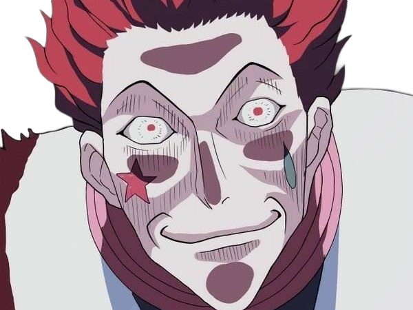 hisoka morow hunter x hunterxhunter anime manga cheveux-rouge yeux-jaunes clown magicien nen transformation assassin sociopathe