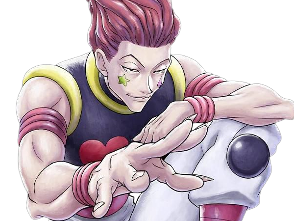 Sticker hisoka morow hunter x hunterxhunter anime manga cheveux rouge yeux jaunes clown magicien nen transformation assassin sociopathe par Dark-63