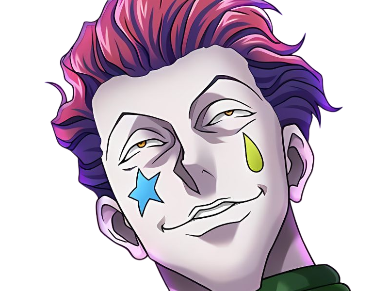 hisoka morow hunter x hunterxhunter anime manga cheveux-rouge yeux-jaunes clown magicien nen transformation assassin sociopathe
