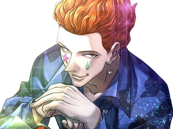 hisoka morow hunter x hunterxhunter anime manga cheveux-rouge yeux-jaunes clown magicien nen transformation assassin sociopathe