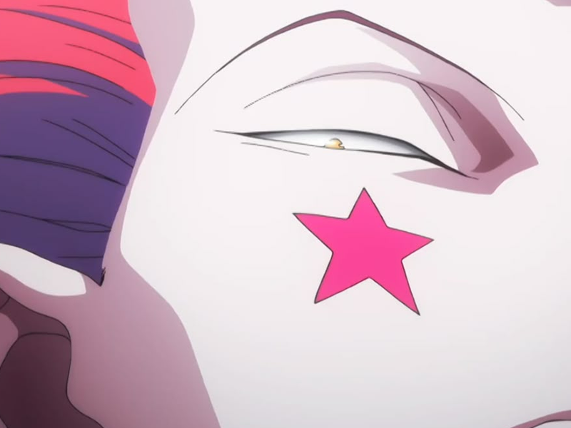 hisoka morow hunter x hunterxhunter anime manga cheveux-rouge yeux-jaunes clown magicien nen transformation assassin sociopathe