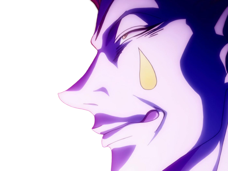 Sticker hisoka morow hunter x hunterxhunter anime manga cheveux rouge yeux jaunes clown magicien nen transformation assassin sociopathe par Dark-63
