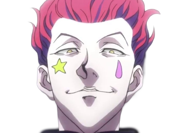 hisoka morow hunter x hunterxhunter anime manga cheveux-rouge yeux-jaunes clown magicien nen transformation assassin sociopathe