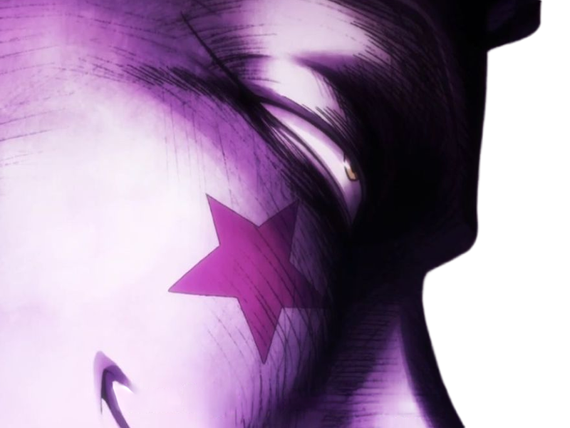 hisoka morow hunter x hunterxhunter anime manga cheveux-rouge yeux-jaunes clown magicien nen transformation assassin sociopathe