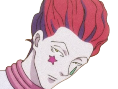 Sticker hisoka morow hunter x hunterxhunter anime manga cheveux rouge yeux jaunes clown magicien nen transformation assassin sociopathe par Dark-63