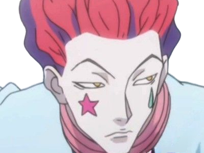 Sticker hisoka morow hunter x hunterxhunter anime manga cheveux rouge yeux jaunes clown magicien nen transformation assassin sociopathe par Dark-63