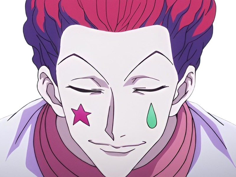 hisoka morow hunter x hunterxhunter anime manga cheveux-rouge yeux-jaunes clown magicien nen transformation assassin sociopathe