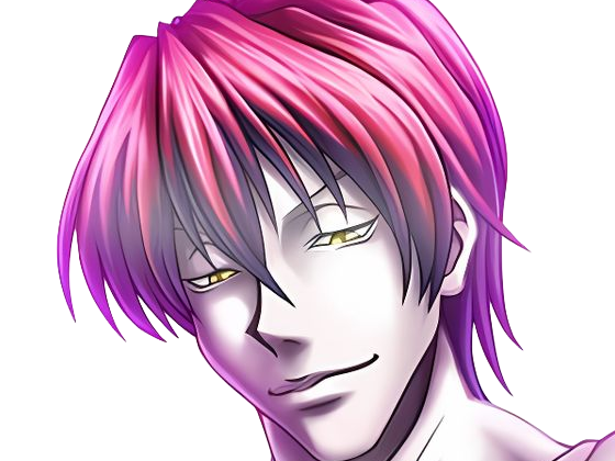 Sticker hisoka morow hunter x hunterxhunter anime manga cheveux rouge yeux jaunes clown magicien nen transformation assassin sociopathe par Dark-63