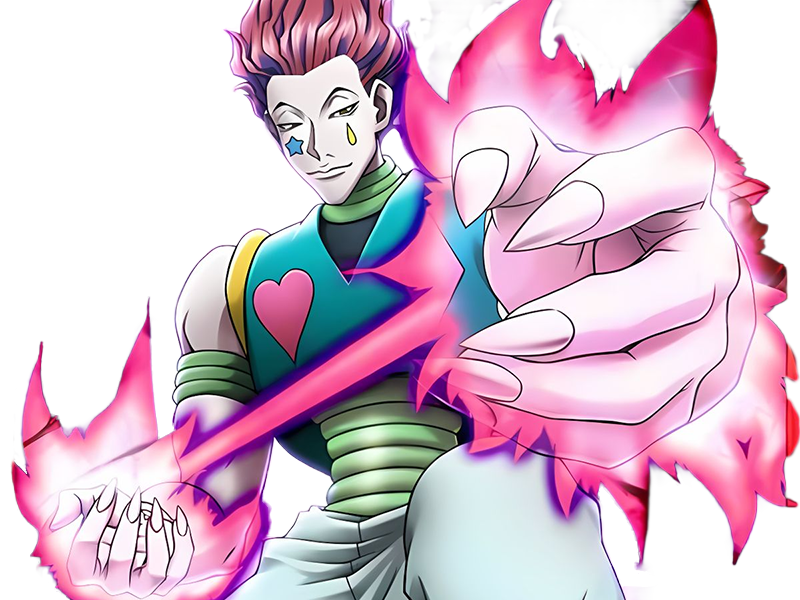 Sticker hisoka morow hunter x hunterxhunter anime manga cheveux rouge yeux jaunes clown magicien nen transformation assassin sociopathe par Dark-63