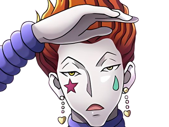 Sticker hisoka morow hunter x hunterxhunter anime manga cheveux rouge yeux jaunes clown magicien nen transformation assassin sociopathe par Dark-63