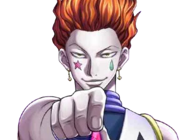 Sticker hisoka morow hunter x hunterxhunter anime manga cheveux rouge yeux jaunes clown magicien nen transformation assassin sociopathe par Dark-63