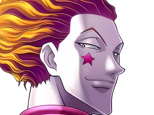 Sticker hisoka morow hunter x hunterxhunter anime manga cheveux rouge yeux jaunes clown magicien nen transformation assassin sociopathe par Dark-63