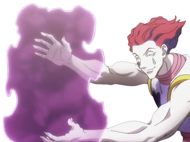 Sticker hisoka morow hunter x hunterxhunter anime manga cheveux rouge yeux jaunes clown magicien nen transformation assassin sociopathe par Dark-63