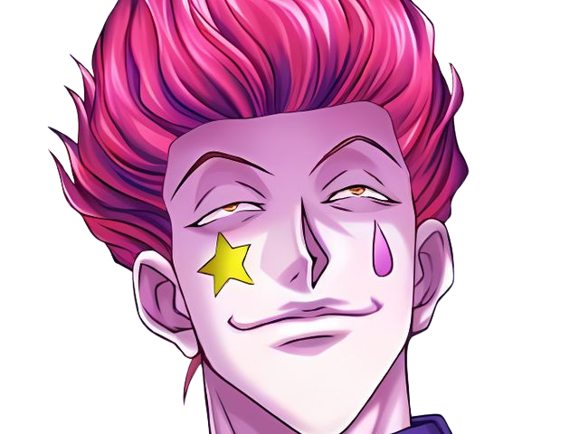 Sticker hisoka morow hunter x hunterxhunter anime manga cheveux rouge yeux jaunes clown magicien nen transformation assassin sociopathe par Dark-63