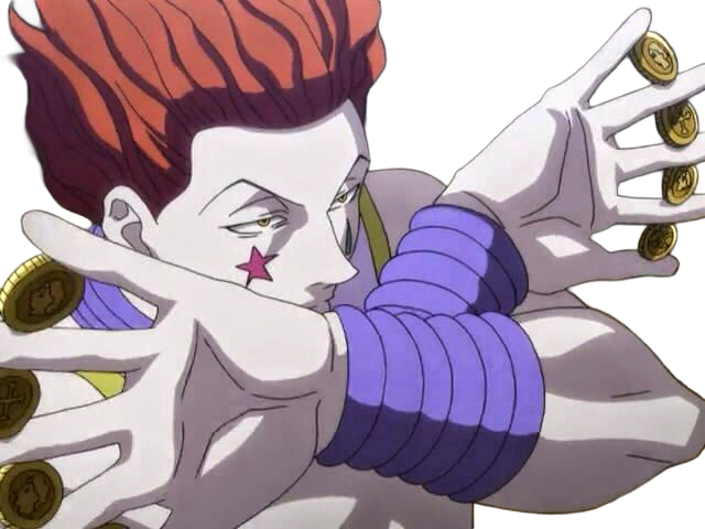Sticker hisoka morow hunter x hunterxhunter anime manga cheveux rouge yeux jaunes clown magicien nen transformation assassin sociopathe par Dark-63