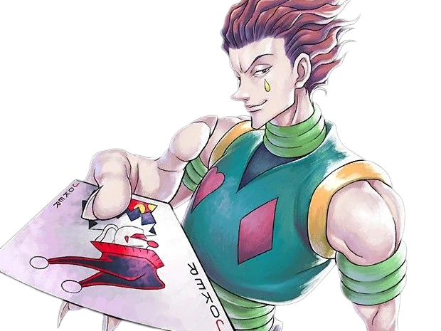 Sticker hisoka morow hunter x hunterxhunter anime manga cheveux rouge yeux jaunes clown magicien nen transformation assassin sociopathe par Dark-63