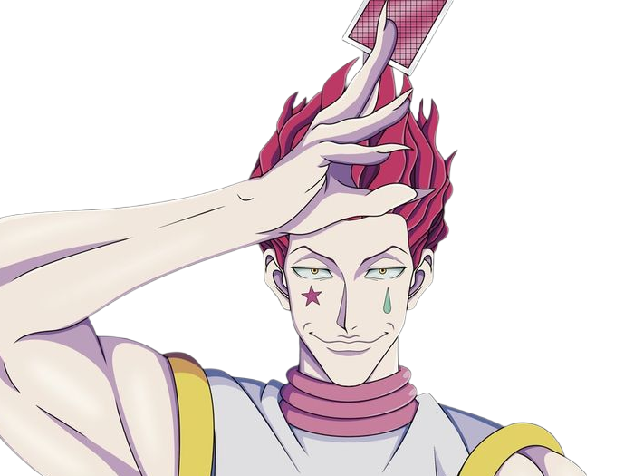 Sticker hisoka morow hunter x hunterxhunter anime manga cheveux rouge yeux jaunes clown magicien nen transformation assassin sociopathe par Dark-63