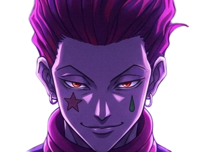 Sticker hisoka morow hunter x hunterxhunter anime manga cheveux rouge yeux jaunes clown magicien nen transformation assassin sociopathe par Dark-63