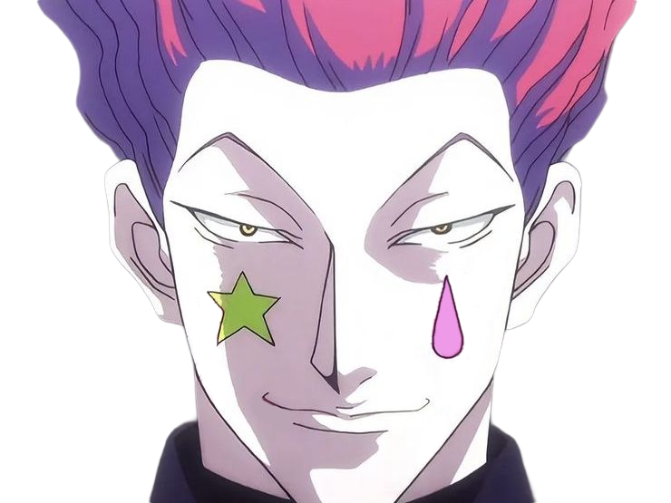 hisoka morow hunter x hunterxhunter anime manga cheveux-rouge yeux-jaunes clown magicien nen transformation assassin sociopathe