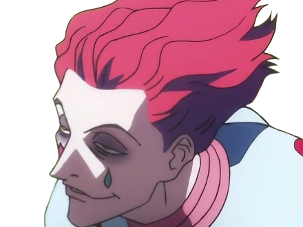 Sticker hisoka morow hunter x hunterxhunter anime manga cheveux rouge yeux jaunes clown magicien nen transformation assassin sociopathe par Dark-63