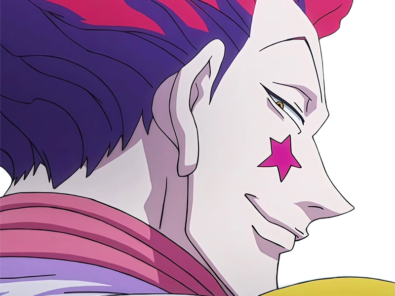 hisoka morow hunter x hunterxhunter anime manga cheveux-rouge yeux-jaunes clown magicien nen transformation assassin sociopathe